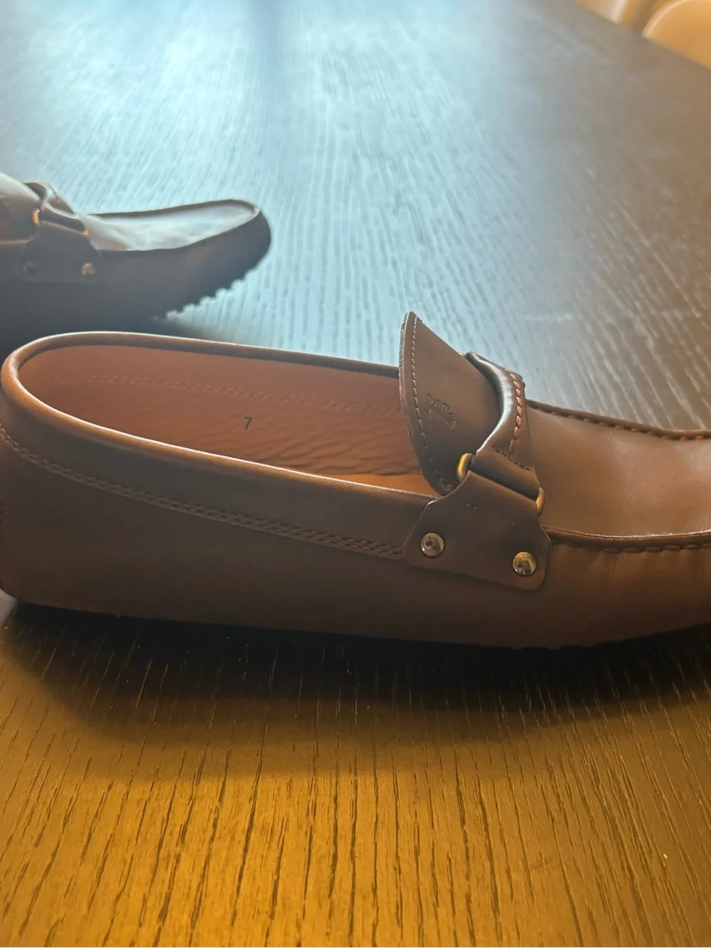 Men's Tod's Brown Leather Driving Moccasins Loafers Sz 7